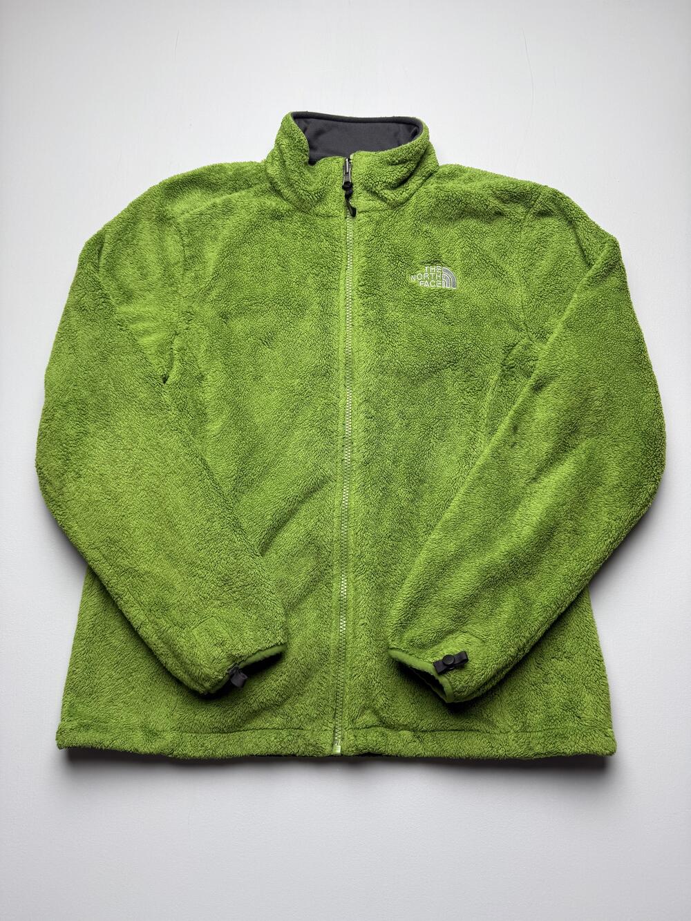 The North Face Fleece Jacket Womens Large Green Full Zip Pockets Outdoor Warm